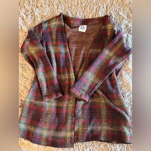 UNIF Multicolor Plaid Knit Cardigan